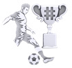 Soccer Player & Trophy Margin