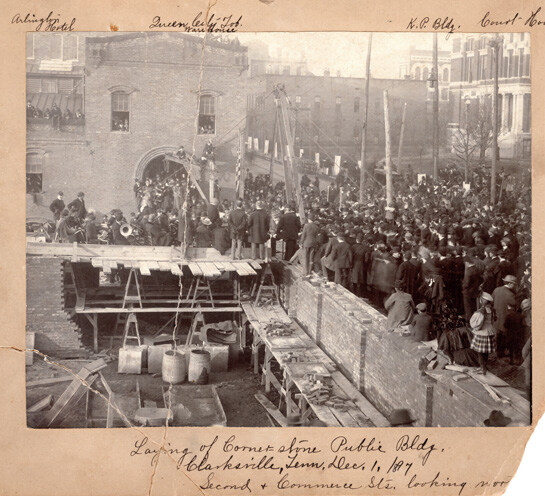 Laying of the Cornerstone, December 10, 1897 Right: Post Office and Customs House Construction, 1898