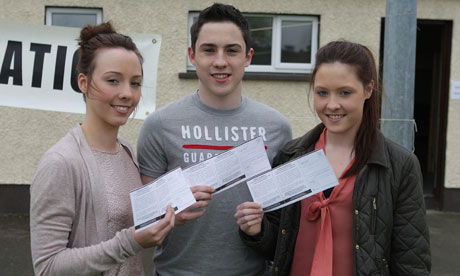 Triplets voting in the EU Fiscal treaty referendum in Dundalk, Co Louth.