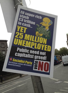 No campaign poster from Irish fiscal compact referendum