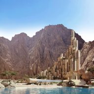 Neom unveils plans for hexagonal-pillar hotel on the Gulf of Aqaba