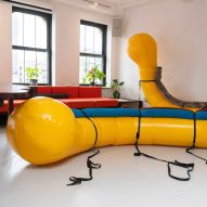 Riley Hooker creates inflatable seating informed by "slime mold" for collective gathering