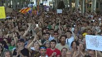 Milhares de pessoas protestam contra o excesso de turismo em Palma, 21 de julho de 2024