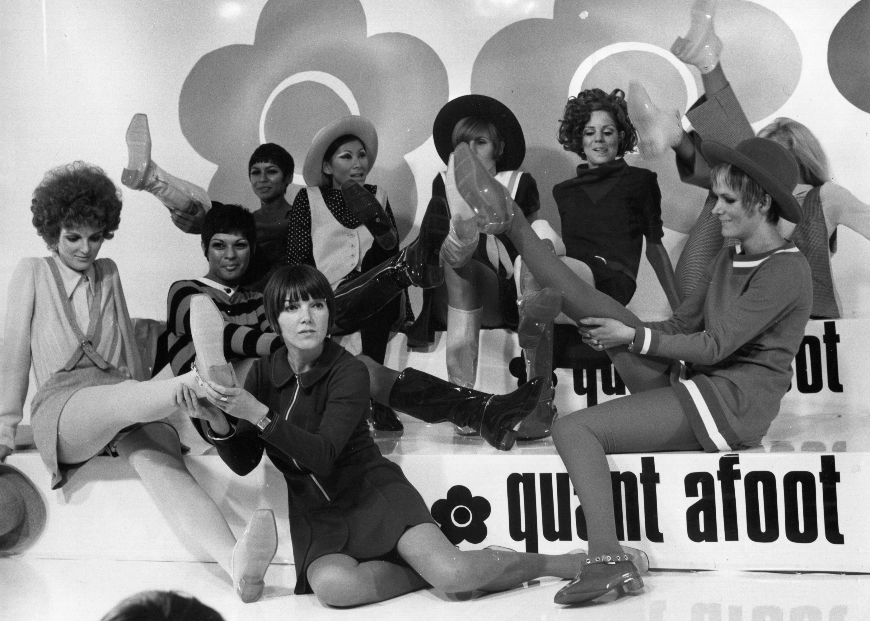 Quant (front, centre) at her footwear show ‘Quant Afoot’