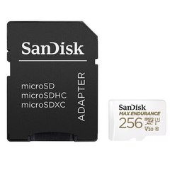 Карта памяти microSDXC 256GB SanDisk Class 10 UHS-I U3 V30 Max Endurance Video Monitoring (SD адаптер)