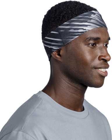 Узкая спортивная повязка на голову Buff Headband Slim CoolNet Jaru Graphite фото 2