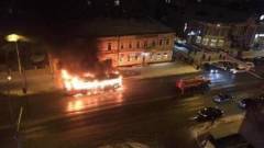 В Тамбове на остановке полностью сгорел автобус