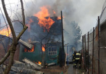 В пепелище буквально за час превратился деревянный дом в подмосковной деревне Верзилово Ступинского городского округа