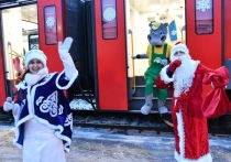 Пассажиров железнодорожного вокзала станции Чита-2 с наступающим Новым годом 27 декабря поздравили Дед Мороз и Снегурочка, а также артисты Читинского дворца культуры железнодорожников