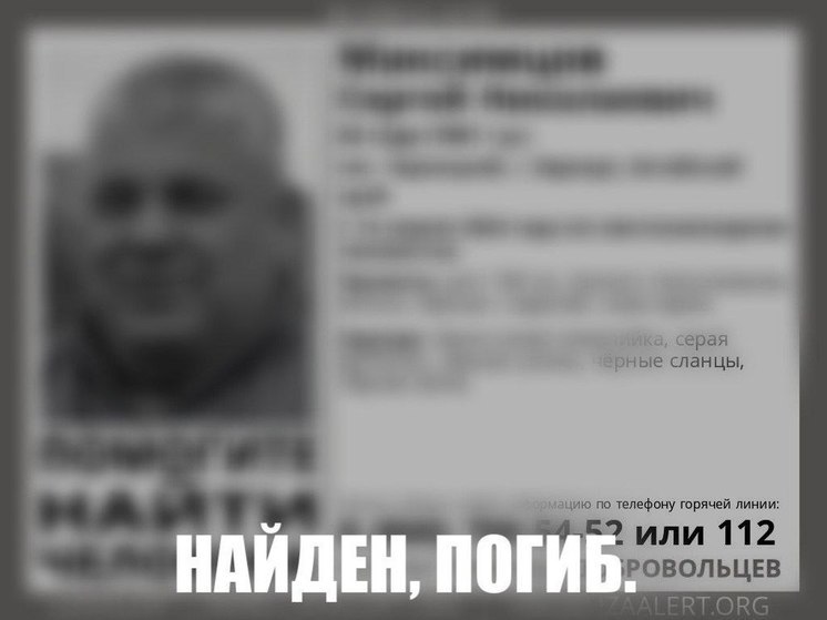 Пропавшего жителя барнаульского поселка Черницк Максимцова нашли мертвым