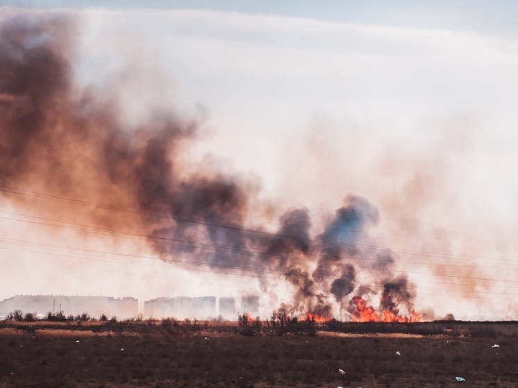 В Астрахани горящий ерик Казачий попытался уничтожить жилые дома