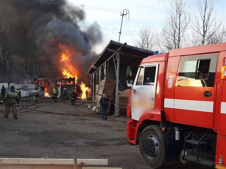 Сотрудники МЧС потушили горящую хозпостройку в поселке Новоселье