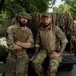Members of the Achilles Drone battalion of Ukraine’s 92nd Assault Brigade in Kharkiv, Ukraine. They depend on Starlink service for communications and to conduct drone strikes.